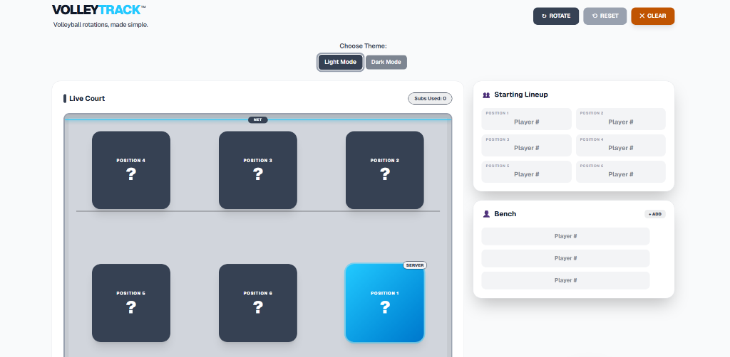 Volleyball Rotation Tracker